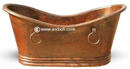 copper bath-tub with  rings