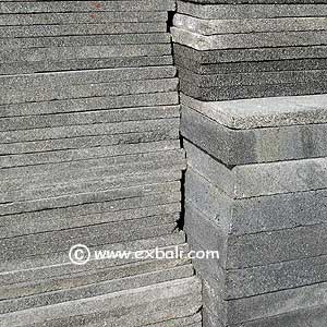 Slabs of cut lavastone